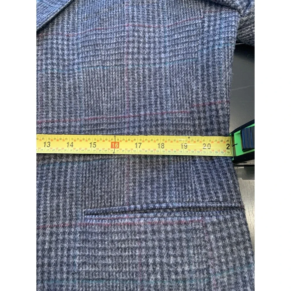 Wool Sport Coat 44 Glen Plaid Gray John Alexander Sleeve 25